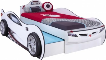 CARBED Кровать-машина Coupe с выдвижной кроватью White 20.03.1310.00 в Улыбино - ulybino.mebel54.com | фото