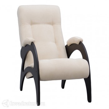 Кресло для отдыха Неаполь Модель 9 без лозы (Венге-эмаль/Ткань Ваниль Verona Vanilla) в Улыбино - ulybino.mebel54.com | фото