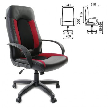 Кресло офисное BRABIX Strike EX-525 (черно-красный) в Улыбино - ulybino.mebel54.com | фото