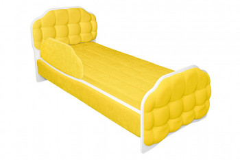 Кровать 170 Атлет 74 Жёлтый (мягкий бортик) в Улыбино - ulybino.mebel54.com | фото
