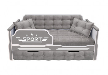 Кровать 170 серии Спорт 1 ящик 45 Серый (подушки) в Улыбино - ulybino.mebel54.com | фото