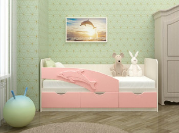 Кровать детская 1,8м Дельфин (Розовый металлик) в Улыбино - ulybino.mebel54.com | фото