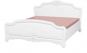 Кровать двойная 1400х2000 (комплект) Лотос (Белый/Белый Глянец) в Улыбино - ulybino.mebel54.com | фото