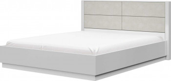 Кровать двойная 1400х2000 Вива (Белый/Белый глянец/Платина) в Улыбино - ulybino.mebel54.com | фото
