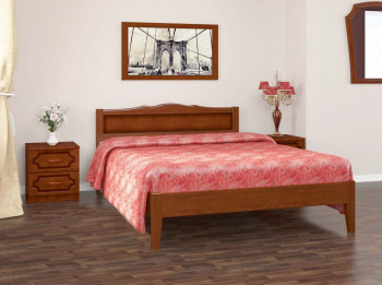 Кровать Карина-7 из массива сосны 1200*2000 Орех в Улыбино - ulybino.mebel54.com | фото
