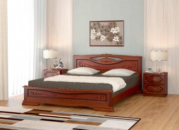 Кровать Карина-7 из массива сосны 1400*2000 Орех в Улыбино - ulybino.mebel54.com | фото