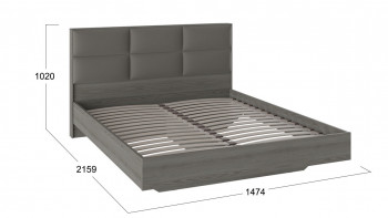Кровать «Либерти» с мягким изголовьем и подъемным механизмом Хадсон/Ткань Грей/1400 в Улыбино - ulybino.mebel54.com | фото