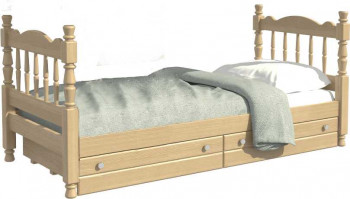 Кровать одинарная Аленка из массива сосны 800*1890 Сосна в Улыбино - ulybino.mebel54.com | фото