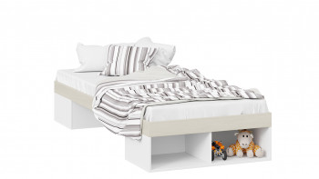Кровать «Сканди»  Дуб Гарден/Белый в Улыбино - ulybino.mebel54.com | фото