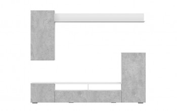 Мебель для гостиной МГС 4 (Белый/Цемент светлый) в Улыбино - ulybino.mebel54.com | фото