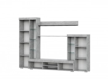 Мебель для гостиной МГС 5 Цемент светлый / Белый в Улыбино - ulybino.mebel54.com | фото
