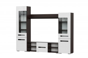 Мебель для гостиной МГС 6 (Исполнение 1/Венге/Белый глянец) в Улыбино - ulybino.mebel54.com | фото
