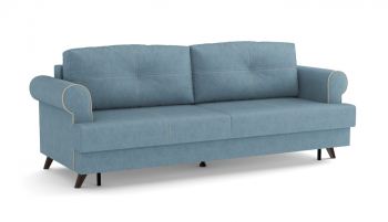 Оливер / диван - кровать 3-х местн. (еврокнижка) (велюр велутто серо-голубой в Улыбино - ulybino.mebel54.com | фото