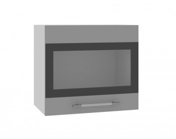 Ройс ВПГСФ 500 Шкаф верхний горизонтальный со стеклом с фотопечатью высокий (Графит софт/корпус Серый) в Улыбино - ulybino.mebel54.com | фото