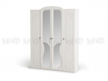 Шкаф 4-створчатый Мария (Белый глянец) в Улыбино - ulybino.mebel54.com | фото