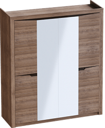 Шкаф четырехдверный Соренто с комплектом полок (3 шт)Дуб стирлинг/Кофе структурный матовый в Улыбино - ulybino.mebel54.com | фото