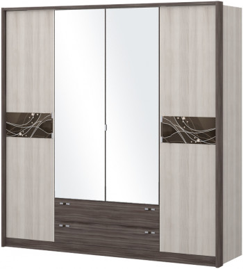 Шкаф четырехстворчатый с зеркалом Шк69.1 Николь в Улыбино - ulybino.mebel54.com | фото
