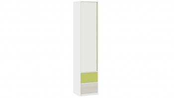 Шкаф для белья комбинированный «Сканди» Дуб Гарден/Белый/Зеленый в Улыбино - ulybino.mebel54.com | фото