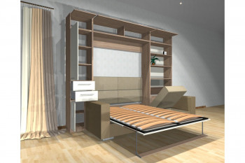 Шкаф-кровать с диваном Каролина в Улыбино - ulybino.mebel54.com | фото