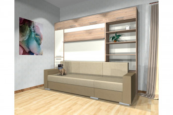 Шкаф-кровать с диваном Каролина в Улыбино - ulybino.mebel54.com | фото