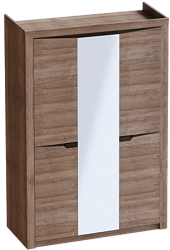 Шкаф трехдверный Соренто Дуб стирлинг/Кофе структурный матовый в Улыбино - ulybino.mebel54.com | фото