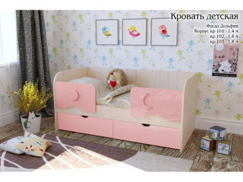 Соня Кровать детская 2 ящика 1.8 Розовый глянец в Улыбино - ulybino.mebel54.com | фото