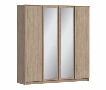 Веста СБ-3082 Шкаф 4х дверный с зеркалами Дуб Сонома в Улыбино - ulybino.mebel54.com | фото